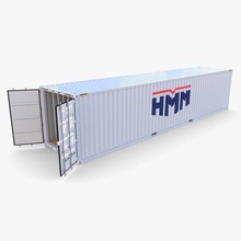 40ft versand container hmm v1 3d modell behälter 3dexport ladung fuß meer box industriell schiff kiste innere dock 3d print model - Mito3D