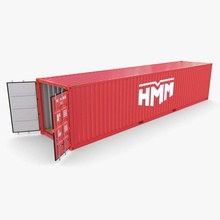 40ft livraison récipient hmm v2 cargaison pied mer boîte industriel navire Caisse intérieur quai 3d print model - Mito3D