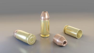 45acp cartridge 3d model in projectiles 3dexport game-ready 2048x2048 lowpoly pistol ammo 3d print model - Mito3D