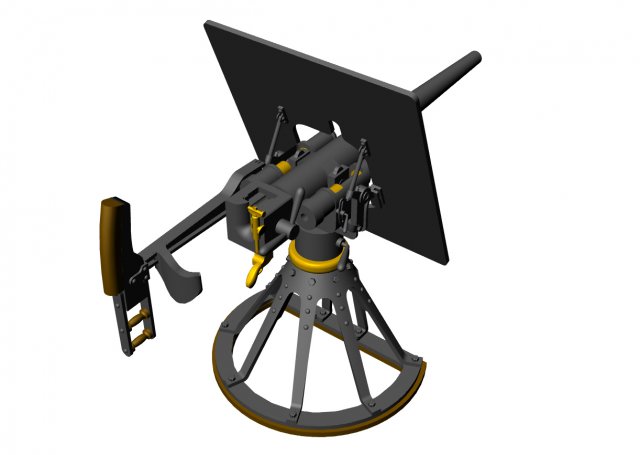 47-mm hotchkiss naval gun 3d models cannon weapon artillery detailed realistic 3D print model - Mito3D