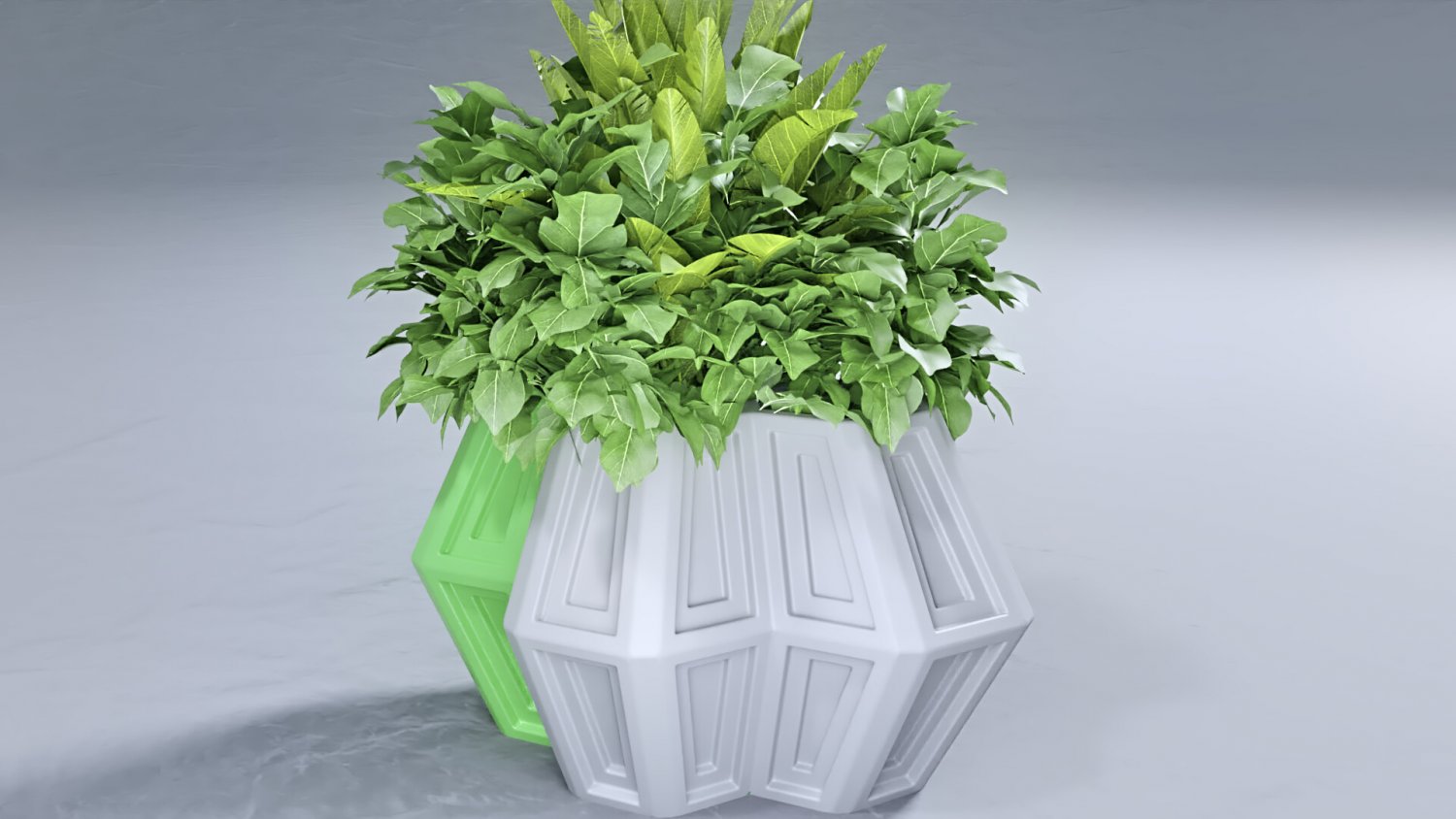 4 hexa flor panela 3d impressão modelo in decoração 3dexport vaso utensílios domésticos rosa arte floral resumo suporte deco geométrico espiral imprimível prima casa 3D print model - Mito3D