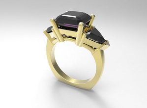 4 carati grosso anello karat grande 3d print model - Mito3D