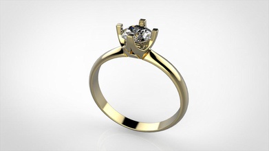 4 prongs engagement ring jewelry 3dmodel 3d print model - Mito3D