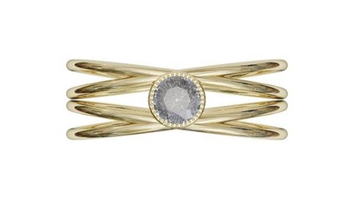 4 cable diamante anillo Talla 9 joyería joya oro moderno Moda gemas libra esterlina size mujer metal compromiso Boda impresión vray lowpoly diseñando costo 3dsmax regalo 3d print model - Mito3D