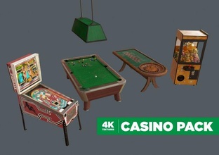 4k low-poly casino pack game games win pinball billiard claw machine roulette ball control fun gambling gamble 3d print model - Mito3D