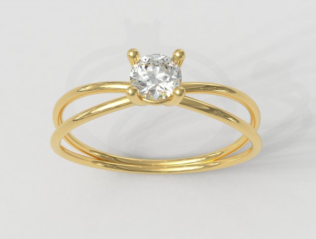 4mm diamante squillare anelli oro gold ring gioielleria jewelry rings paulorani moda moderno argento diamond solitaire engagement wedding 3D print model - Mito3D