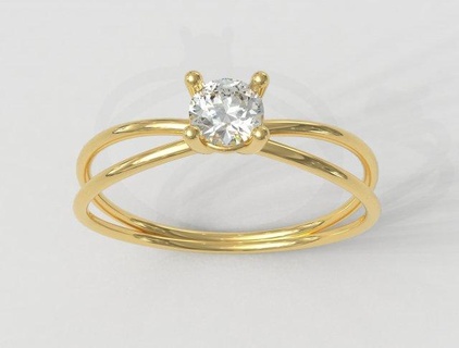 4mm Diamant Ring Ringe Gold gold ring Schmuck jewelry rings paulorani modisch Mode modern Silber diamond solitaire engagement wedding 3d print model - Mito3D