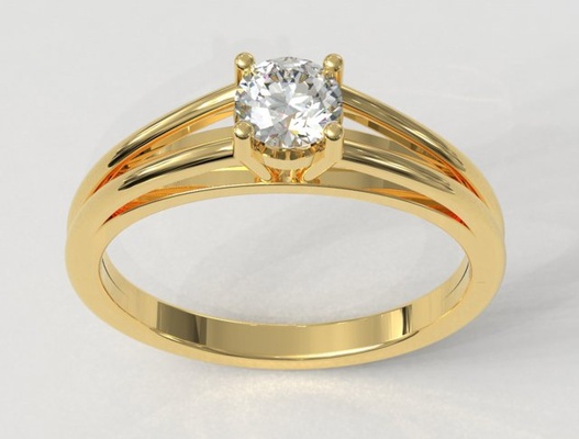 4mm compromiso anillo 3d impresión modelo in anillos 3dexport solitario joyería joya oro plata diamante brillante imprimible clásico piedra preciosa anel paulorani diamond ring engagement 3d print model - Mito3D