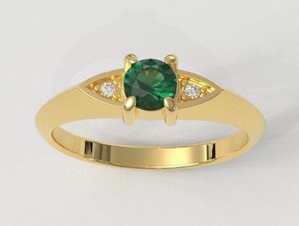 4mm Engagement Ring Ringe Gold Schmuck paulorani klassisch modern Hochzeit Band Bands Braut Solitär Edelstein solitaire ring engagement wedding gemstone Diamant 3d print model - Mito3D