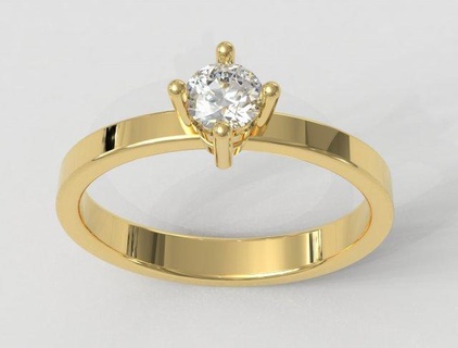 4mm noivado anel argolas ouro joalheria paulorani clássico banda Casamento bandas noiva solitário diamante diamond ring solitaire engagement printable 3d print model - Mito3D