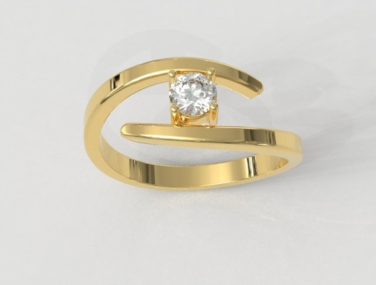 4mm solitär ring 3d drucken modell ringe 3dexport diamant anel anillo hochzeit gold druckbar juwel silber engagement schmuck paulorani paulo ranieri solitaire diamond rint wedding 3d print model - Mito3D