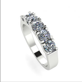 50 anillo anillos solitario libra esterlina imprimible diamante platino brillante Boda compromiso joya joyería plata delicado ligero oro blanco 3d print model - Mito3D