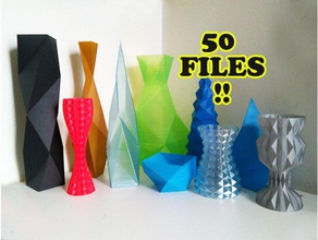 50 vases 3d print model in sculpture 3dexport lowpoly low-poly beautiful decoration fusion360 3d print model - Mito3D