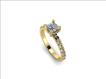 55 femelle bague anneaux solitaire sterling imprimable diamant platine brillant mariage engagement bijou bijoux argent délicat lumière or blanc 3d print model - Mito3D