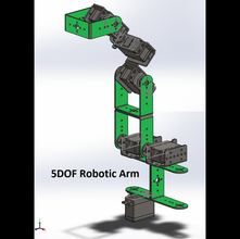5 dof gebaut roboter arm servo motoren prototyp projekte 3d drucken modell ingenieurwesen 3dexport roboterarm solidworks 3dprintable servomotor artikuliert robotik arduino steuerung diy 3d print model - Mito3D