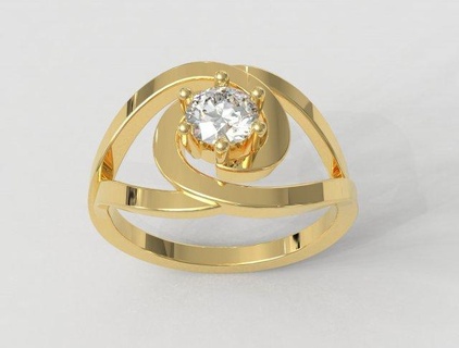 5mm Diamant Solitär Ring Ringe Gold Engagement druckbar Silber Schmuck Hochzeit Juwel brillant paulorani klassisch printable ring solitaire engagement diamond 3d print model - Mito3D