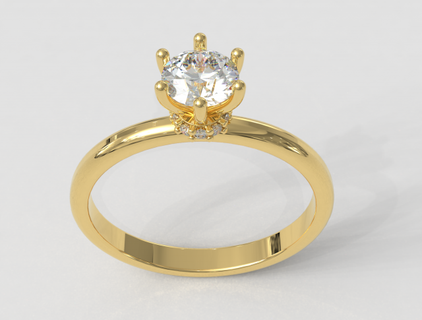 5mm diamant solitaire bague anneaux or bijoux paulorani argent classique bande mariage bandes engagement mariée ring gemstone printable 3d print model - Mito3D