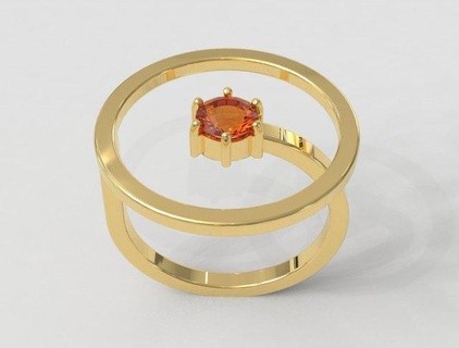 5mm calcul moderne bague anneaux or gold ring bijoux jewelry rings paulorani branché mode argent gemme gemstone diamond modern 3d print model - Mito3D
