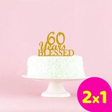 60th anniversaire gâteau topper mariage fête 3d print model - Mito3D