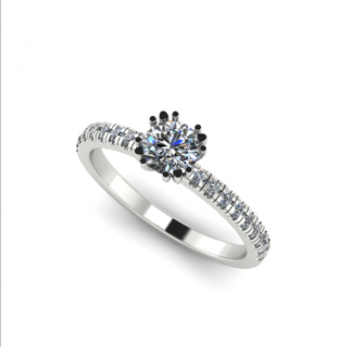 65 compromiso anillo anillos solitario libra esterlina imprimible diamante platino brillante Boda joya joyería plata delicado ligero oro blanco 3d print model - Mito3D