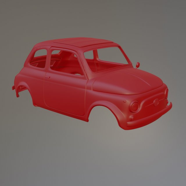 65 fiat 500 printable car body 3d print model in vehicle 3dexport miniz vintage diecast slotcar tamiya kyosho radiocontrol crawler scalextric rc hobby 110 118 124 132 3D print model - Mito3D