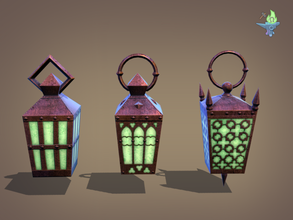 6 hand lanterns lamp lantern cemetery grave graveyard low-poly crypt hamlet 3d print model - Mito3D