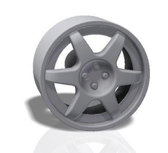 6 rayons de la jante - modèle d'impression 3d pour imprimer le des pneus roue l'acier voiture course rallye rechange vitesse pneu passe-temps bricolage 3d print model - Mito3D