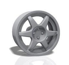 6 spokes rim - print model 3d in automotive 3dexport wheel tire car tuning racing race slot spare evo rally hobby diy 3d print model - Mito3D