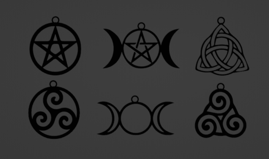 6 witch symbol pendants symbols pendant jewelry dark haunted protection 3d print model - Mito3D