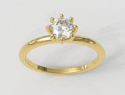 6mm nişan yüzük yüzükler altın gold ring takı jewelry rings paulorani 39 ye modaya uygun moda modern gümüş engagemente diamond wedding solitaire 3d print model - Mito3D