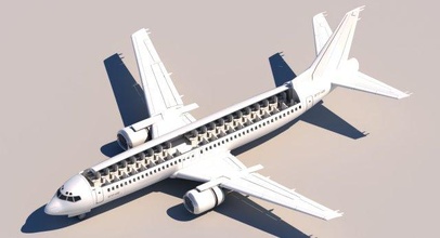 737 400 cuttout 3d model in commercial 3dexport aeroplane airplane interior passenger jet jetliner 3d print model - Mito3D