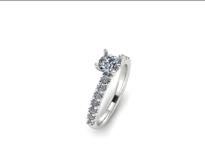77 anillo anillos solitario libra esterlina imprimible diamante platino brillante Boda compromiso joya joyería plata delicado ligero oro blanco 3d print model - Mito3D
