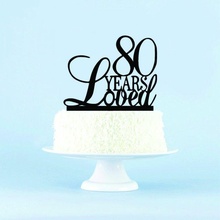 80 années aimé gâteau topper mariage fête anniversaire 3d print model - Mito3D
