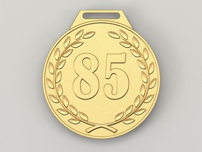 85 ans de l'anniversaire la médaille anniversaire cnc 3d-impression stl prix or d'anniversaire célébration cadeau insigne quatre-vingt-cinquième 85e 3d print model - Mito3D