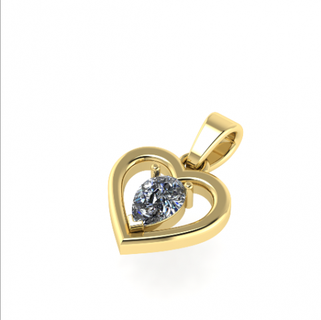 86 cœur pendentif pendentifs anneaux solitaire sterling imprimable diamant bague platine brillant mariage engagement bijou bijoux argent délicat lumière or blanc 3d print model - Mito3D
