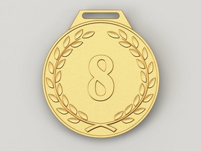 8 Jahre-Jubiläums-Medaille - Medaille Jubiläum cnc 3d-drucken stl award gold Geburtstag feier Geschenk Abzeichen acht 3d print model - Mito3D