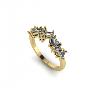95 femelle bague anneaux solitaire sterling imprimable diamant platine brillant mariage engagement bijou bijoux argent délicat lumière or blanc 3d print model - Mito3D