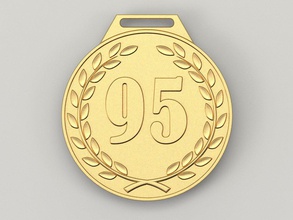 95 ans de l'anniversaire la médaille anniversaire cnc 3d-impression stl prix or d'anniversaire célébration cadeau insigne quatre-vingt-cinq 95e 3d print model - Mito3D