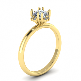 97 femelle bague anneaux solitaire sterling imprimable diamant platine brillant mariage engagement bijou bijoux argent délicat lumière or blanc 3d print model - Mito3D