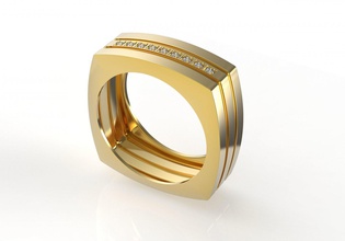 9 pierres mâle anneau or bijoux d'argent imprimable de la mode l'anneau le platine luxe brillant diamant gem livre sterling sexe masculin noble solide les anneaux 3d print model - Mito3D