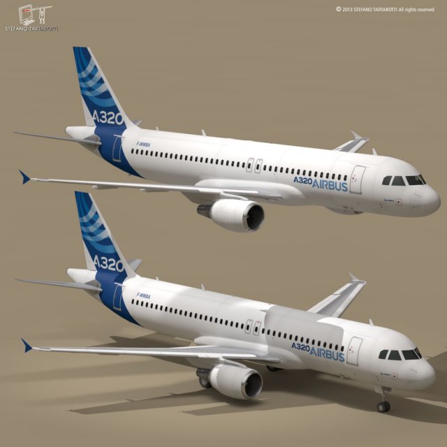 a320-200 airbus 3d model in commercial 3dexport a320 200 jet airliner aircraft 3D print model - Mito3D