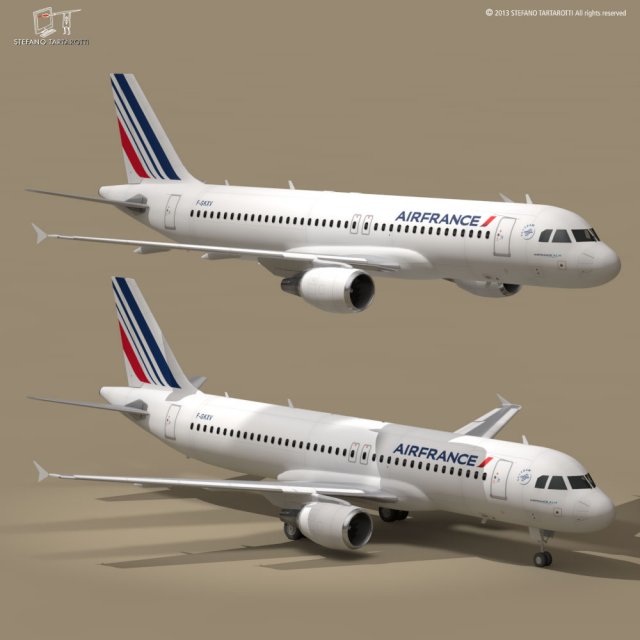 a320 200 aire francés 3d modelo in comercial 3dexport aerobús jet avión línea aeronave francia 3D print model - Mito3D