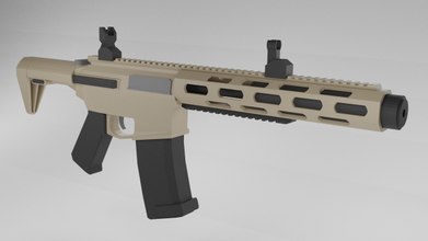 aac pdw honey badger 3d model in submachine guns 3dexport machinelowpoly 3d print model - Mito3D