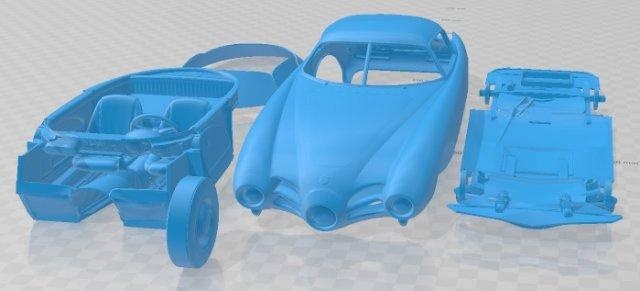 Abarth 1500 biplaza cupé murciélago 1952 imprimible coche vehiculo automotor espacio scalextric Tamiya rc miniz pasatiempo micro 3d print model - Mito3D