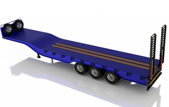 anormal remolque camión industrial vehículo chasis inventor enganche suspensión distancia ejes rueda transporte load bearing 3d print model - Mito3D