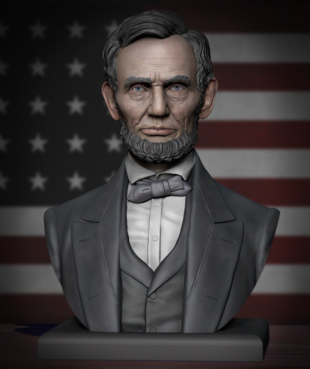 abraham lincoln 3d yazdır model in heykel 3dexport devlet başkanı amerika birleşik devletleri büst hibe davis vesika minyatürler figürinler yazdırılabilir şöhret önder lee jefferson 3D print model - Mito3D