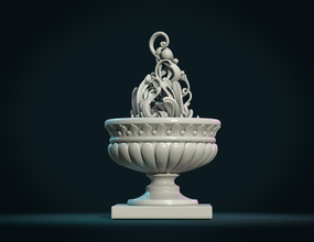 abstrait plante vase jardin vason sculpture art tasse porcelaine bol céramique poterie antique 3d print model - Mito3D