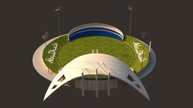 abu dhabi cricket stadium sport sports architectural ground bat ball arena play area soccer pitch 3d print model - Mito3D
