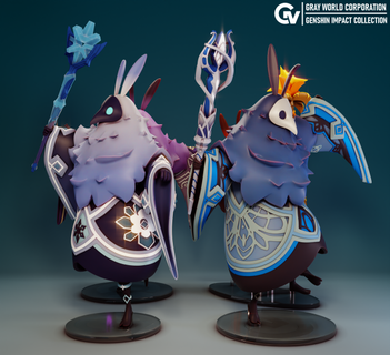 abyss mages genshin impact monsters & creatures genshinipmact character 3dpritn figure game videogame mage cryo hydro electro pyro 3d print model - Mito3D