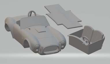 shelby cobra 427 imprimible coche vehiculo 3d impresión modelo in automotor 3dexport espacio scalextric tamiya rc miniz pasatiempo micro 3d print model - Mito3D